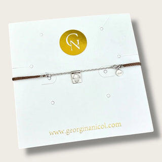 I Am Always Protected — Brown Silk Hamsa Bracelet - Georgina Nicol