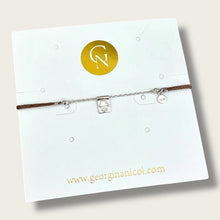 Load image into Gallery viewer, I Am Always Protected — Brown Silk Hamsa Bracelet - Georgina Nicol
