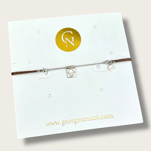 I Am Always Protected — Brown Silk Hamsa Bracelet - Georgina Nicol