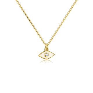 I Am Always Protected — Enamel CZ Tiny Evil Eye Necklace - Georgina Nicol