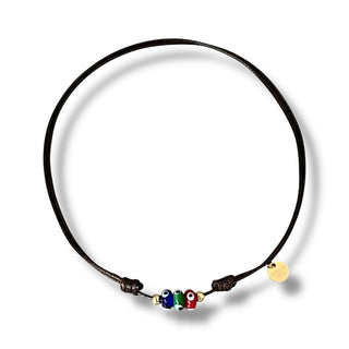 I Am Always Protected — Triple Evil Eye Cord Necklace - Georgina Nicol