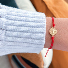 Load image into Gallery viewer, I Am Always Shielded — St. Benedict Red String Bracelet - Georgina Nicol
