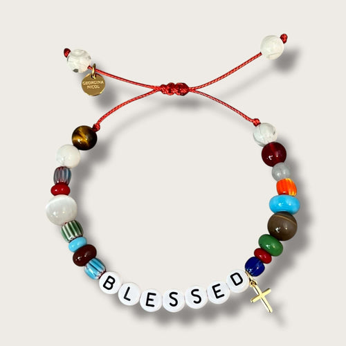 I Am Blessed in Every Way — Gemstone Red String Bracelet - Georgina Nicol