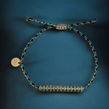 Load image into Gallery viewer, I Am Grounded in Strength and Elegance — Turquoise CZ Bar Bracelet - Georgina Nicol
