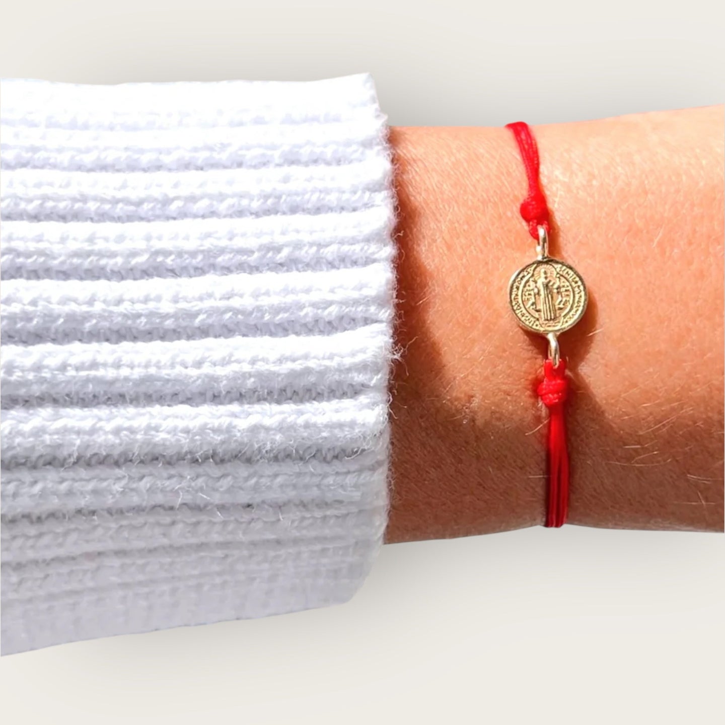 I Am Guided and Protected — St. Benedict Red String Bracelet - Georgina Nicol