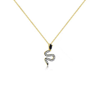 I Am Guided by Strength and Protection — CZ Black Snake Necklace - Georgina Nicol
