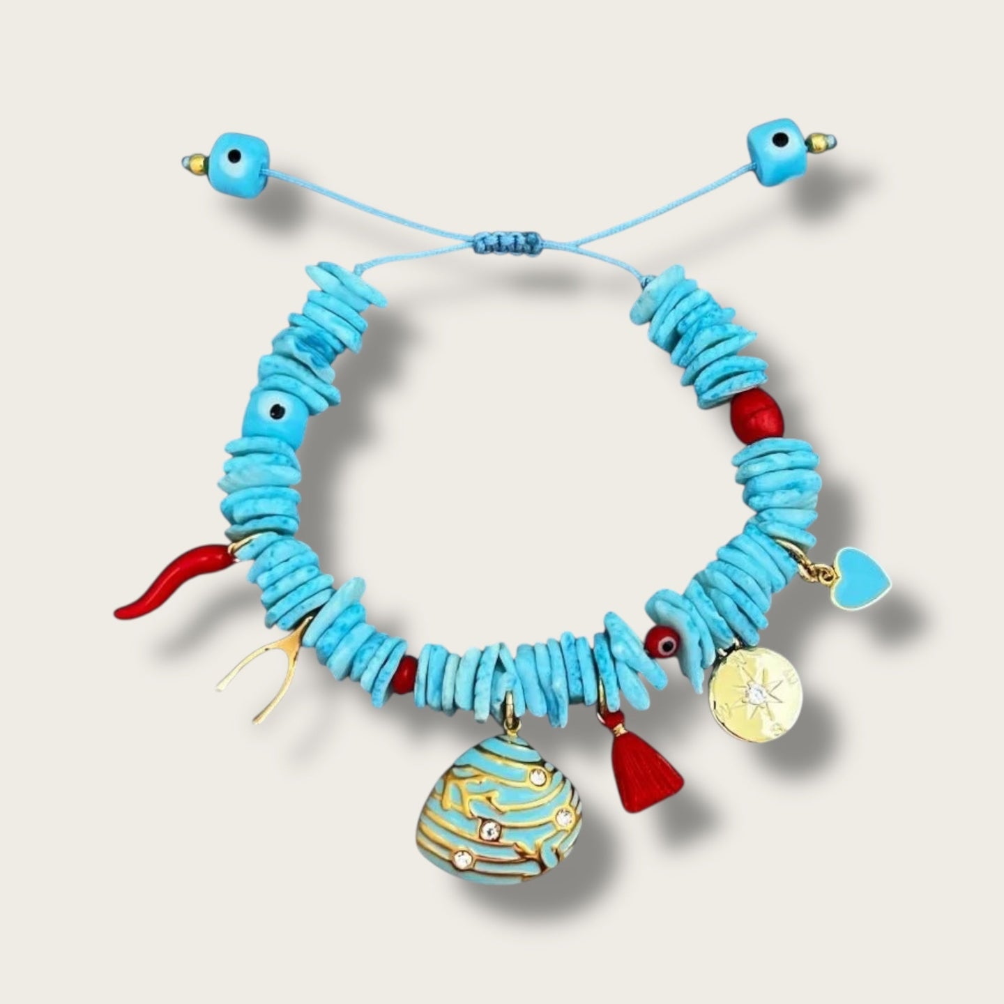 I Am Guided, Protected, and Blessed with Luck - Seashell Bracelet (One of a Kind) - Georgina Nicol