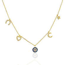 Load image into Gallery viewer, I Am Open to Blessings in All Forms — Five - Charm Necklace - Georgina Nicol
