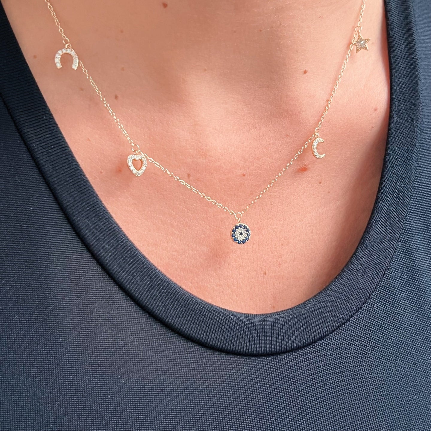 I Am Open to Blessings in All Forms — Five - Charm Necklace - Georgina Nicol