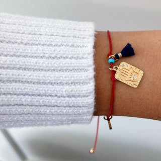 I Am Protected, Aligned, and Guided — Red Hamsa String Bracelet - Georgina Nicol