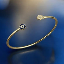 Load image into Gallery viewer, I Am Protected and Aligned — Evil Eye &amp; Hamsa Bangle - Georgina Nicol
