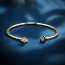 Load image into Gallery viewer, I Am Protected and Aligned — Evil Eye &amp; Hamsa Bangle - Georgina Nicol
