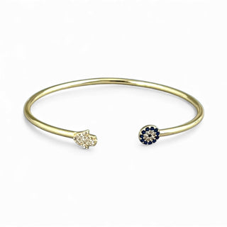 I Am Protected and Aligned — Evil Eye & Hamsa Cuff Bracelet - Georgina Nicol