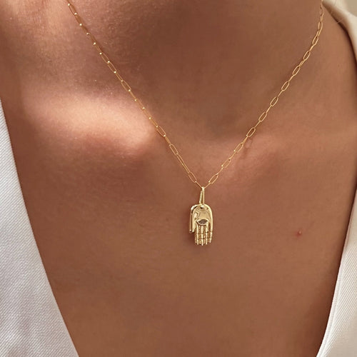 I Am Protected and Aligned — Hamsa Hand Necklace - Georgina Nicol