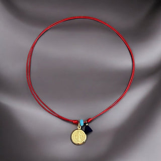 I Am Protected and Guided Always – Saint Benedict Red Cord Necklace - Georgina Nicol