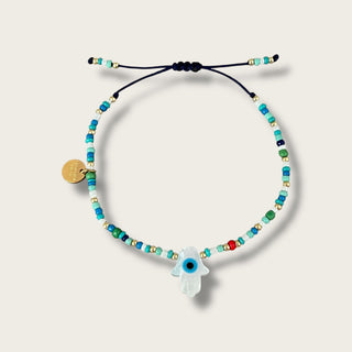 I Am Protected and Guided — Hamsa Hand Colorful Bracelet - Georgina Nicol
