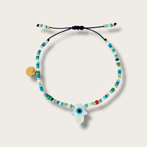 I Am Protected and Guided — Hamsa Hand Colorful Bracelet - Georgina Nicol
