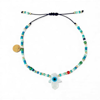 I Am Protected and Guided — Hamsa Hand Colorful Bracelet - Georgina Nicol