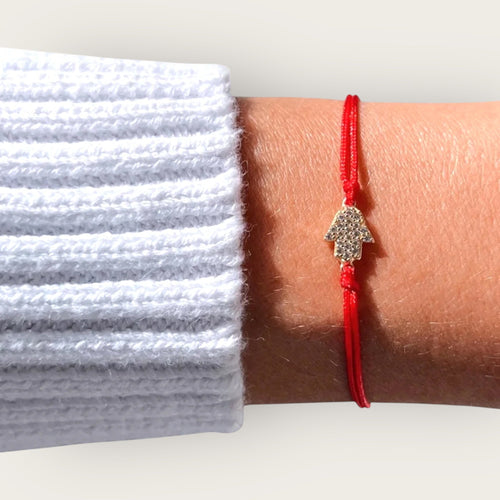 I Am Protected, Balanced, and Guided — Hamsa Red String Bracelet - Georgina Nicol