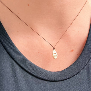 I Am Protected, Centered, and Surrounded by Good Energy — Brown Hamsa Necklace - Georgina Nicol