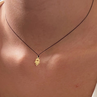 I Am Protected, Centered, and Surrounded by Good Energy — Brown Hamsa Necklace - Georgina Nicol