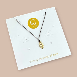 I Am Protected, Centered, and Surrounded by Good Energy — Brown Hamsa Necklace - Georgina Nicol