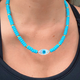 I Am Protected — Mother of Pearl Evil Eye Necklace - Georgina Nicol