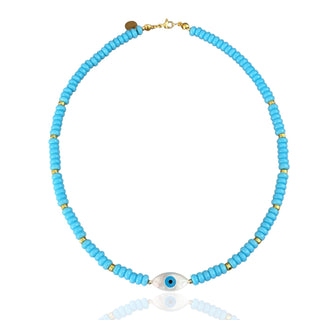 I Am Protected — Mother of Pearl Evil Eye Necklace - Georgina Nicol