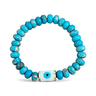 I Am Surrounded by Calm and Protection — Turquoise Evil Eye Bracelet - Georgina Nicol