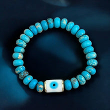 Load image into Gallery viewer, I Am Surrounded by Calm and Protection — Turquoise Evil Eye Bracelet - Georgina Nicol
