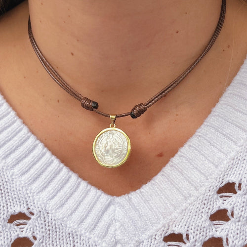 I Am Surrounded by Divine Protection — Saint Benedict Reversible Necklace - Georgina Nicol