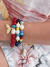 Load image into Gallery viewer, I Am Surrounded by Good Energy — Pearl &amp; Evil Eye Bracelet - Georgina Nicol
