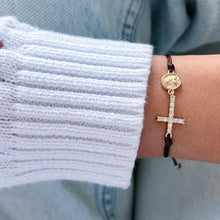 Load image into Gallery viewer, I Am Surrounded by Grace and Protected by Faith — Cross &amp; Virgin Bracelet - Georgina Nicol
