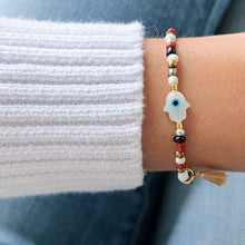 Load image into Gallery viewer, I Am Surrounded by Light and Blessings — Evil Eye &amp; Hamsa Bracelet - Georgina Nicol
