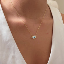 Load image into Gallery viewer, I Am Surrounded by Light and Protection — CZ Evil Eye Necklace - Georgina Nicol
