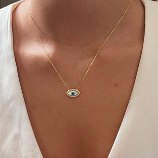 I Am Surrounded by Light and Protection — CZ Evil Eye Necklace - Georgina Nicol