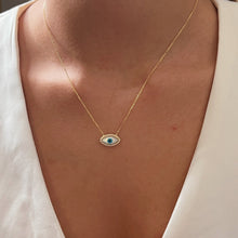 Load image into Gallery viewer, I Am Surrounded by Light and Protection — CZ Evil Eye Necklace - Georgina Nicol
