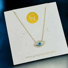 Load image into Gallery viewer, I Am Surrounded by Light and Protection — CZ Evil Eye Necklace - Georgina Nicol
