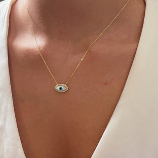 I Am Surrounded by Light and Protection — CZ Evil Eye Necklace - Georgina Nicol