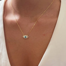 Load image into Gallery viewer, I Am Surrounded by Light and Protection — CZ Evil Eye Necklace - Georgina Nicol
