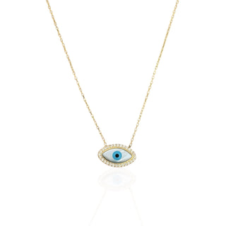 I Am Surrounded by Light and Protection — CZ Evil Eye Necklace - Georgina Nicol