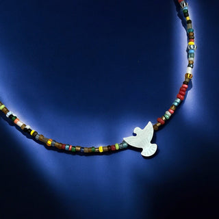 I Am Surrounded by Peace and Light — Dove Mother of Pearl Necklace - Georgina Nicol