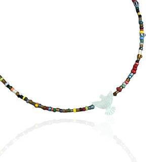 I Am Surrounded by Peace and Light — Dove Mother of Pearl Necklace - Georgina Nicol