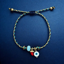 Load image into Gallery viewer, I Am Surrounded by Protection and Light Cornicello &amp; Evil Eye Bracelet - Georgina Nicol
