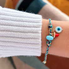 Load image into Gallery viewer, I Am Surrounded by Protection and Light Cornicello &amp; Evil Eye Bracelet - Georgina Nicol
