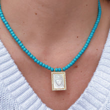 Load image into Gallery viewer, I Am Surrounded by Sacred Love and Protection — Sacred Heart Turquoise Necklace - Georgina Nicol
