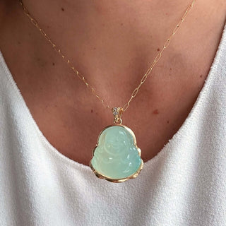 I Attract Abundance and Inner Power — Jade Buddha Necklace - Georgina Nicol