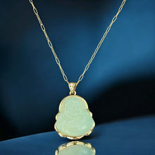 Load image into Gallery viewer, I Attract Abundance and Inner Power — Jade Buddha Necklace - Georgina Nicol
