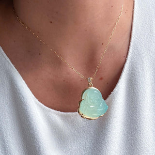 I Attract Abundance and Inner Power — Jade Buddha Necklace - Georgina Nicol