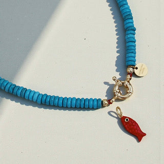 I Attract Abundance, Joy and Ocean Energy Turquoise Fish Necklace - Georgina Nicol